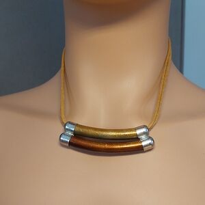 💚5/$25 Metal Tube 17" Cord Necklace